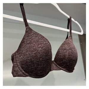 Victoria's Secret Uplift Semi Demi Bra No Push-Up Brown Heather 34C Discontinued